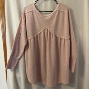 Light Pink flowy blouse; XL